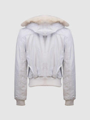 White Fur Leather Jacket