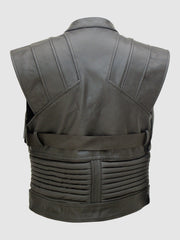 Black & Brown Motorcycle Vest