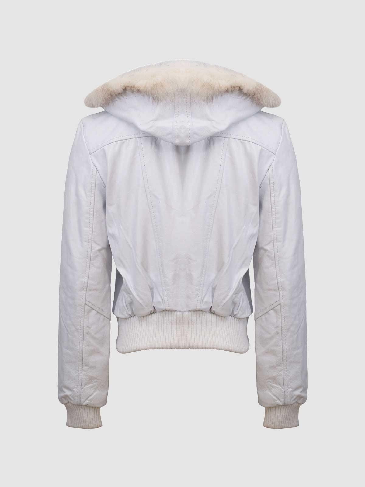 White Fur Leather Jacket
